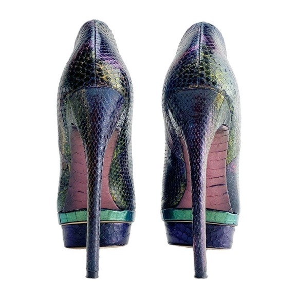 B Brian Atwood Fontanne Snakeskin Pumps Sz 7M​ - Picture 4 of 7